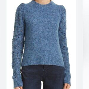 NWT Veronica Beard Women's Blue Devi Sweater Cotton Baby Alpaca Size: S Small
